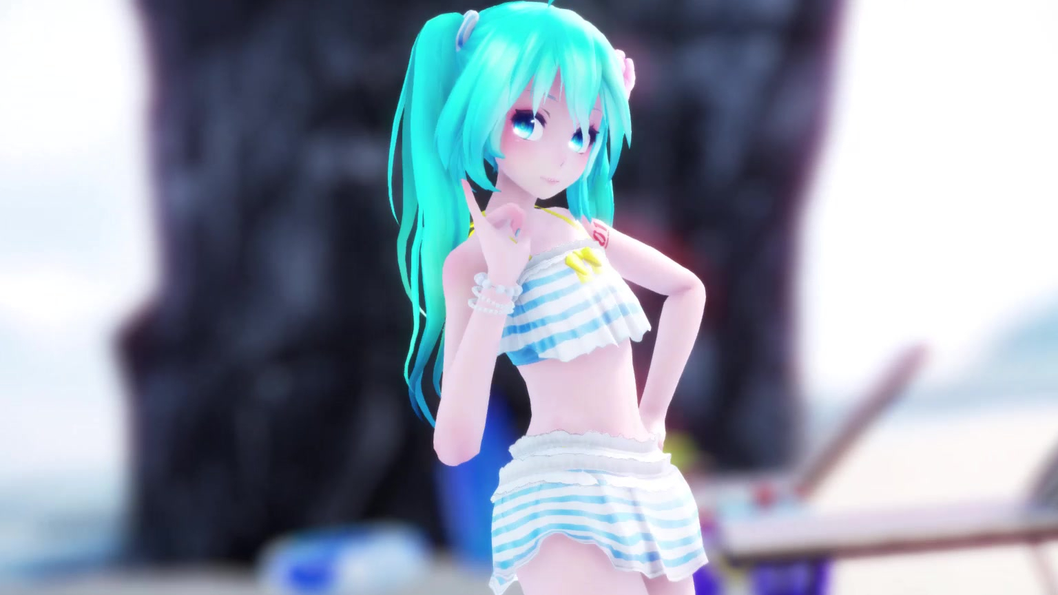【MMD】沙滩泳装Miku ハイファイレイヴァー (Hifi Raver)